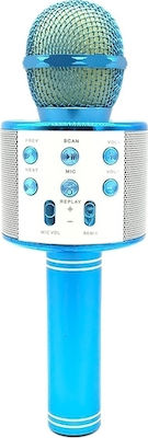 WSTER Ασύρματο Μικρόφωνο Karaoke WS-858 σε Μπλε Χρώμα