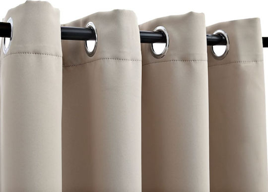 vidaXL Set Perdele Opace Cu Capse Bej 140x245 cm