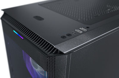 Phanteks Eclipse P500A DRGB Геймърско бюро Midi Tower Компютърна кутия със страничен прозорец Черен
