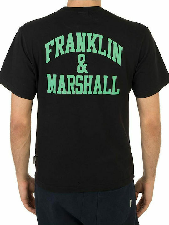 Franklin & Marshall T-shirt Bărbătesc cu Mânecă Scurtă Negru