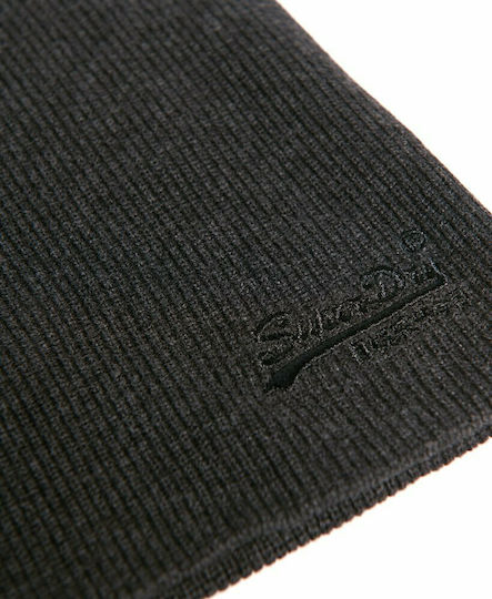 Beanie Ανδρικός Σκούφος με Rib Πλέξη σε Γκρι χρώμα
