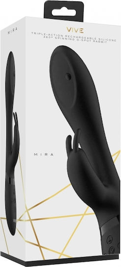 Vive Mira Δονητής Rabbit 21cm Black
