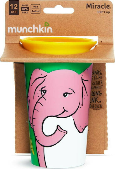 Munchkin Baby Cup Miracle 360° Wildlove Sippy Cup made of Plastic Pink 266ml for 12m+m+