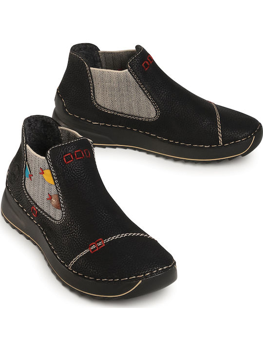 Piele Cizme de gleznă pentru femei Negru