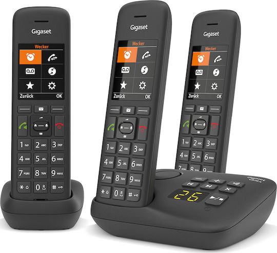 Gigaset C575A Telefon fără fir (Set triplu) cu funcție de ascultare deschisă Negru