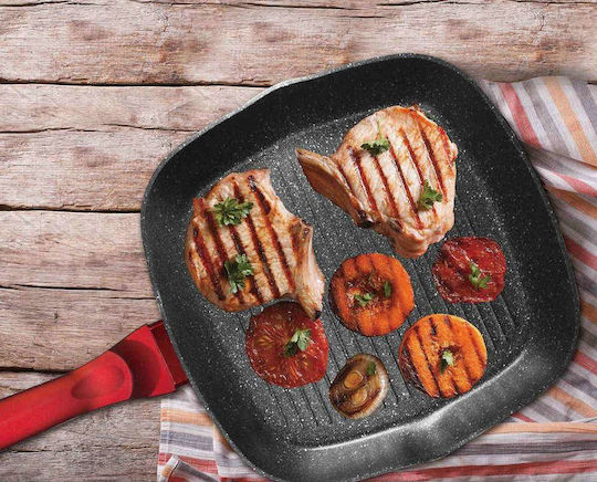 Berlinger Haus Metallic Line Grill aus Aluminium mit Steinbeschichtung Burgundy Collection 28cm