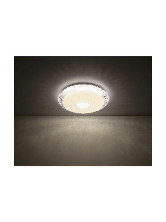 Globo Lighting Eddie Таванно осветление 50бр Бяла с Вграден LED и Дистанционно Управление