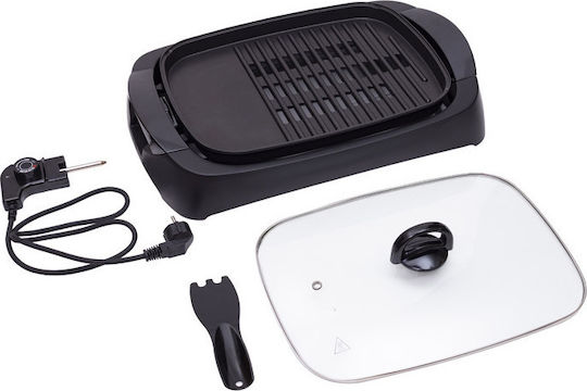 Adler AD-6610 Tabletop Electric Grill With Grate and Smooth Plate Max Power 3000W With Lid and Adjustable Thermostat 40x30cm