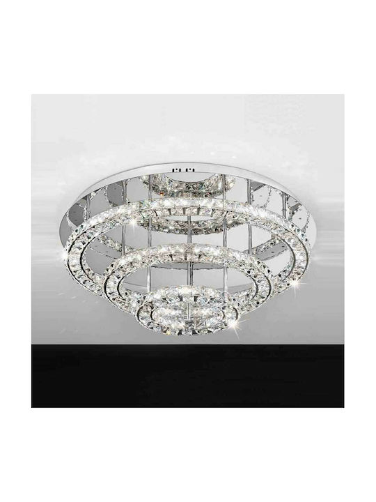 Eglo Toneria Classic Ceiling Light with Integrated LED and Crystals 75pcs Silver