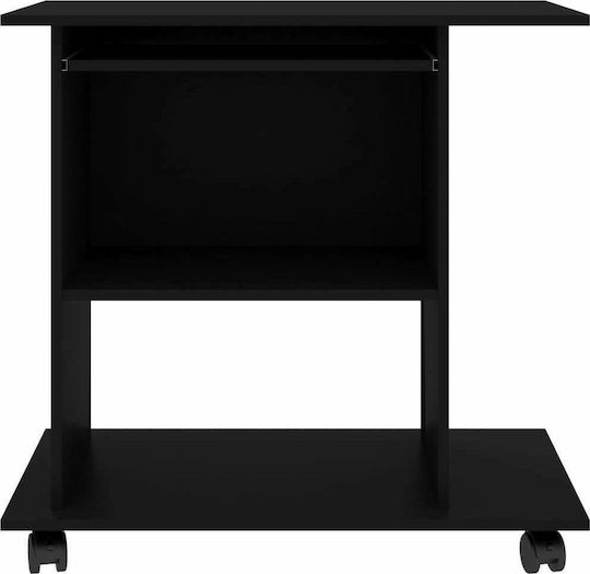 Γραφείο Υπολογιστή Ξύλινο Μαύρο 80x50x75εκ.