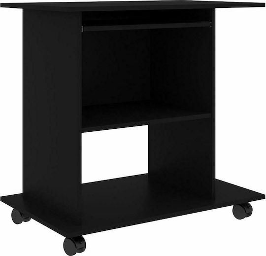 Γραφείο Υπολογιστή Ξύλινο Μαύρο 80x50x75εκ.