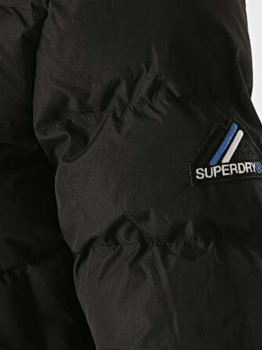 Women's Short Puffer Jacket for Winter with Hood Black