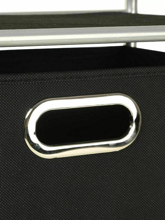 vidaXL Metallische Aufbewahrungsbox mit Rädern Schwarz 41.5x31x114cm