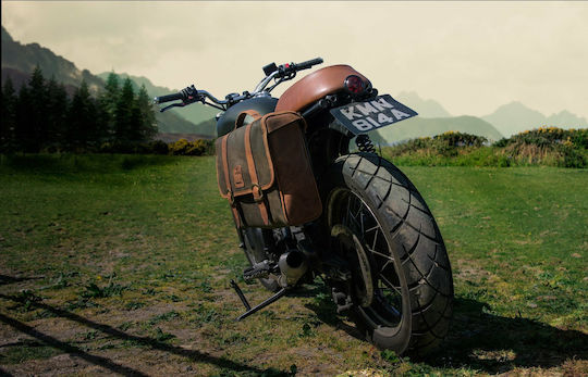 Racer Saddlebag Single Side Motorcycle Hard Side Case 15lt in Brown Colour