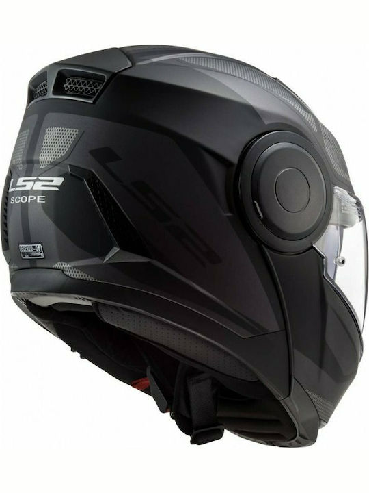 LS2 Scope FF902 Axis Black/Titanium Motorcycle Helmet Flip-Up ECE 22.05 1650gr with Sunvisor