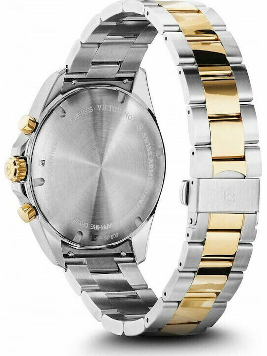 Victorinox Fieldforce Ανδρικό Ρολόι 42mm Χρονογράφος Μπαταρίας με Ασημί Μεταλλικό Μπρασελέ