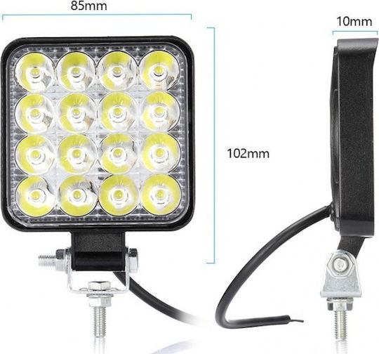 Square Headlights Car LED Universal 10 - 30V 48W 2pcs