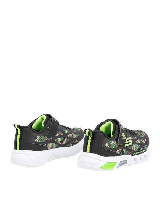Flex-Glow Kids Sports Shoes Running with Hoop & Loop Closure Multicolour