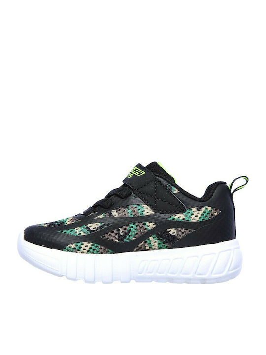 Flex-Glow Kids Sports Shoes Running with Hoop & Loop Closure Multicolour