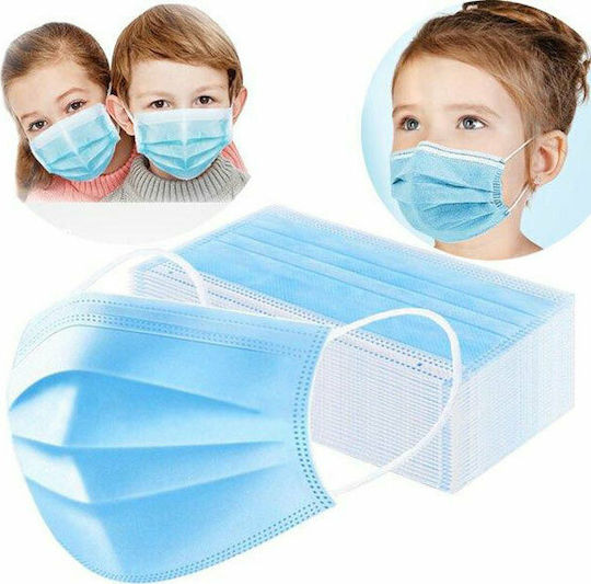 Lixin County Einweg-Kindermasken 3ply Schutzmaske Hellblau 50Stück