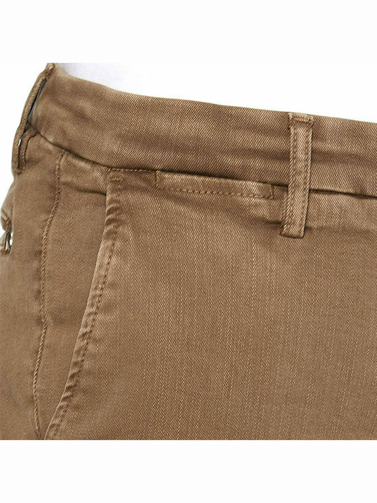 Zeumar Hyperflex Παντελόνι Chino Ελαστικό σε Slim Εφαρμογή Καφέ