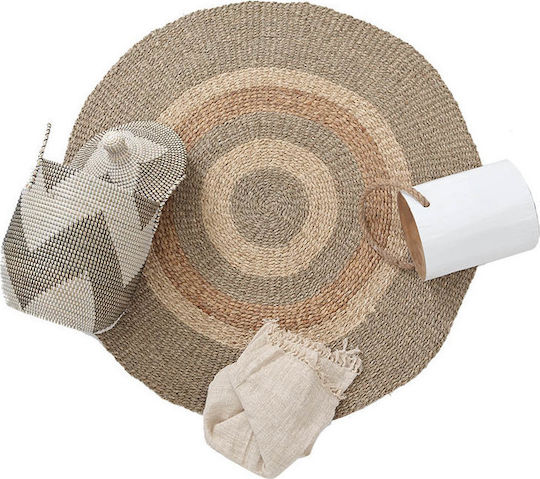 Soulworks Agam Handmade Rug Round Summer Wicker Brown