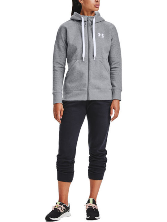Rival Women's Sweatshirt Jacket Hooded Grey Medium Heather