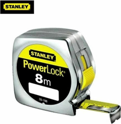 Stanley Power Lock Μετροταινία με Αυτόματη Επαναφορά 25mm x 8m