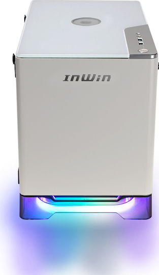 In Win A1 Plus Gaming Mini Tower Carcasă PC cu Deschidere Laterală și Sistem Iluminare RGB Albă
