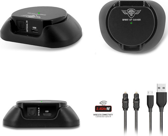 Spirit of Gamer Xpert-H1100 Безжичен Надушници Геймърски слушалки с връзка USB Черен