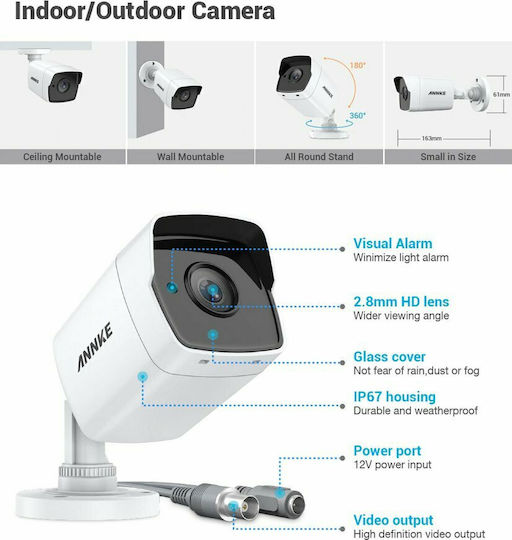 Annke CR1BG CCTV Überwachungskamera Full HD+ 5MP Wasserdicht mit Objektiv 2.8mm