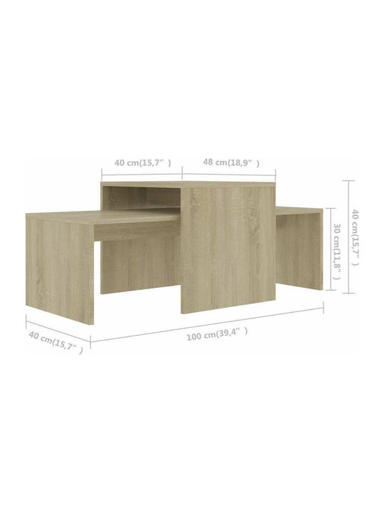 Rectangular Wooden Coffee Table Sonoma L100xW48xH40cm