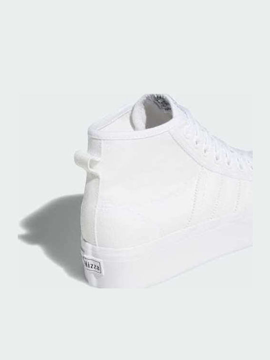 Nizza Damen Flatforms Stiefel Cloud White