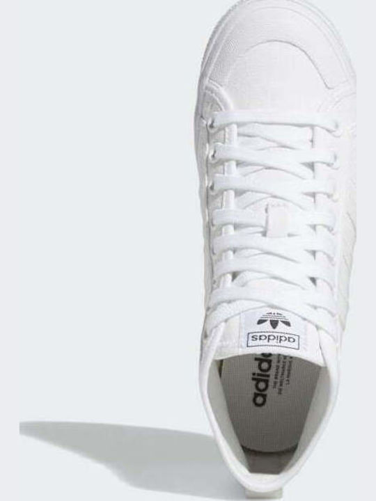 Nizza Damen Flatforms Stiefel Cloud White