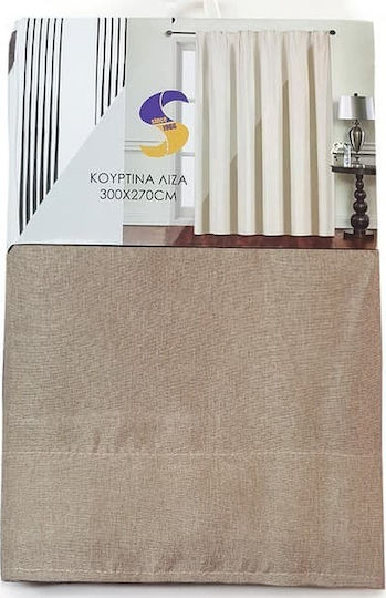 Sidirela Curtain with Pencil Pleat Liza Beige 270x300cm