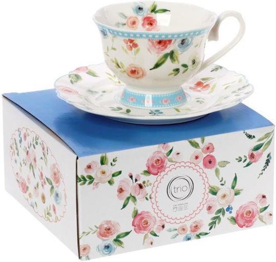 Cryspo Trio Primavera Tasse Tee aus Porzellan 200ml