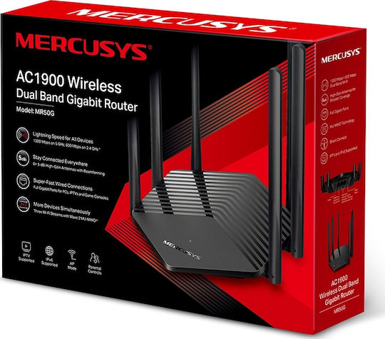 Mercusys MR50G v1 Drahtlos Router Wi‑Fi 5 mit 2 Anschlüssen Gigabit Ethernet