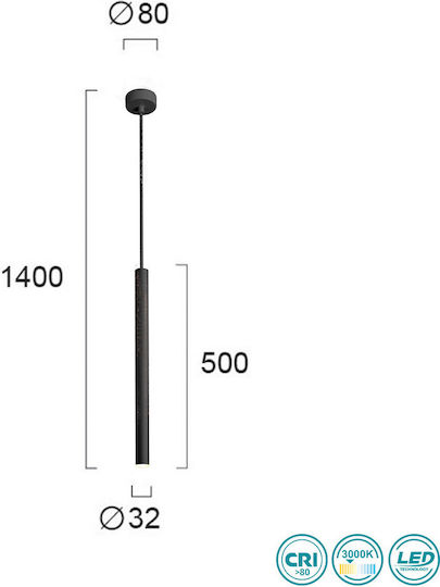 Viokef Elliot Pendant Light Black 32cm