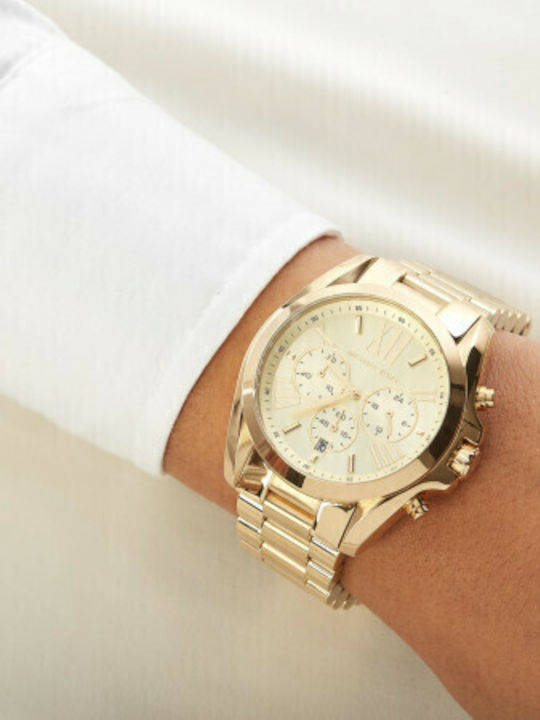 Michael Kors Bradshaw Women's Watch Chronograph with Gold Metal Bracelet
