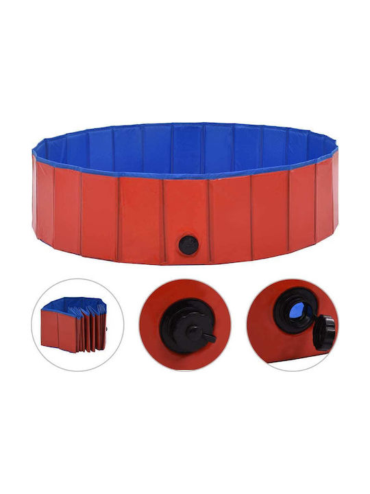 vidaXL Hundepool 120εκ. Rot 1Stück