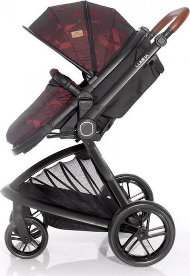 Lorelli Lumina Adjustable 2 in 1 Baby Stroller Suitable for Newborn Burgundy 12kg
