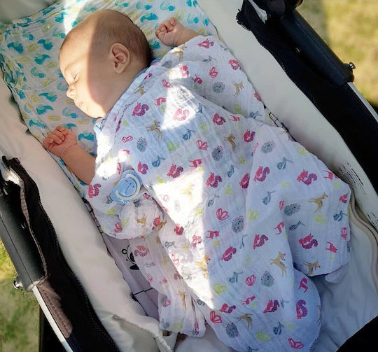 Babyono Babyono Μουσελίνα Πάνες Αγκαλιάς Πράσινη 70x70εκ. 3τμχ