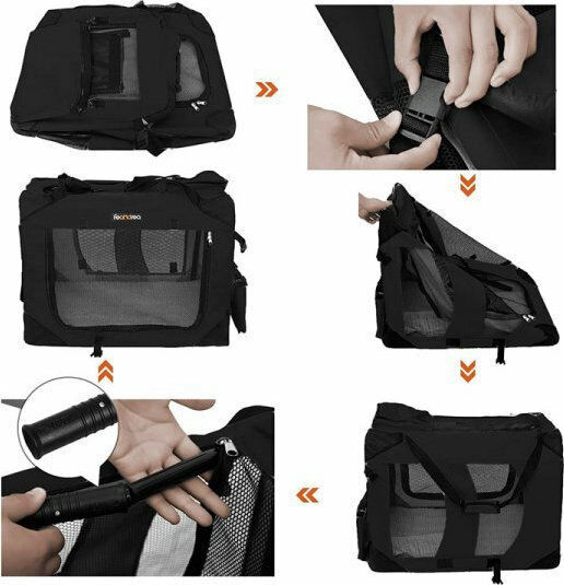 Songmics Feandrea Waterproof Dog Carrying Black Handbag L60xW40xH40cm