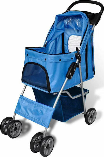 vidaXL Dog Carrying Blue Stroller for 15kg Pets L37xW80xH99cm