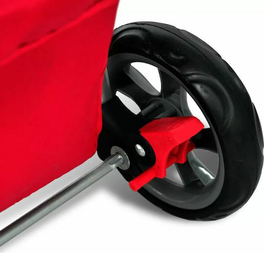 vidaXL Dog Carrying Red Stroller for 15kg Pets L37xW80xH99cm