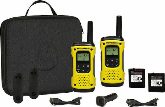Motorola Talkabout T92 H2O Wireless Transceiver PMR 0.5W with Monochrome Screen Set of 2pcs In Yellow Color