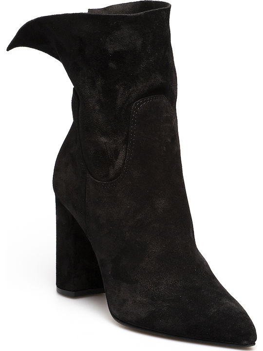 Fardoulis 7126X Suede Women's Ankle Boots with High Heel Black