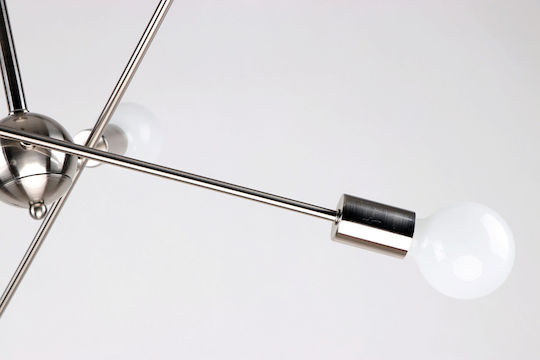 Home Lighting Gwen Κρεμαστό Φωτιστικό Ασημί με Ντουί E27 75x75x57εκ.