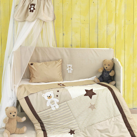 Palamaiki Set Für Krippe Little Ones Bear Stars Beige 6Stück