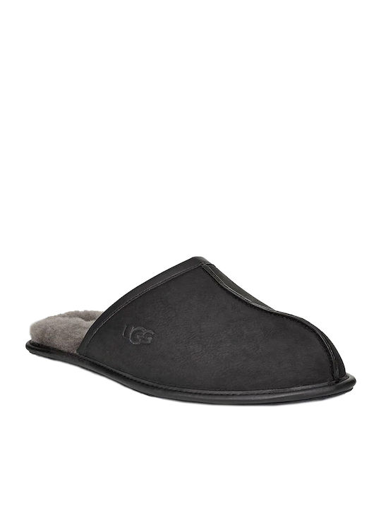 Scuff Men's Leather Slippers Black